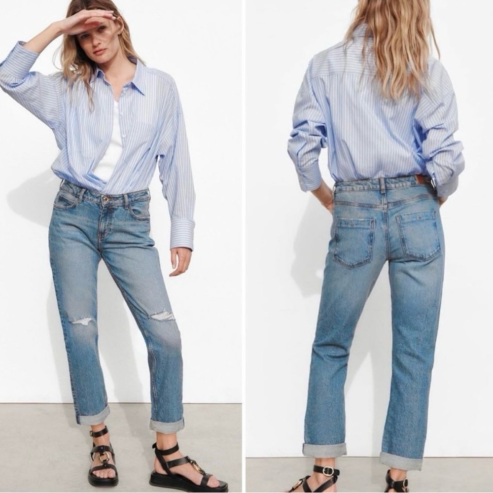 Zara Relaxed Low Rise Ankle Length Jeans NWT